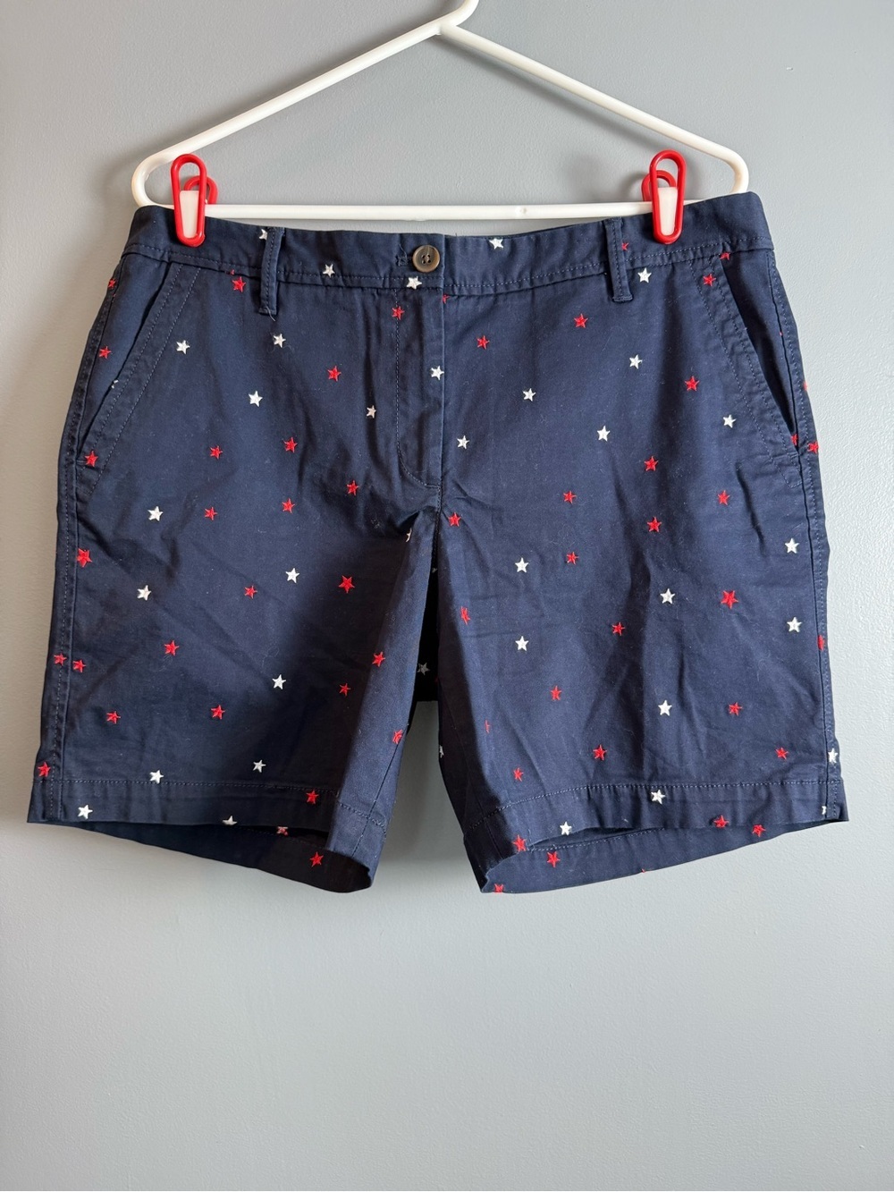 Talbots Girlfriend Chino Shorts Patriotic Stars Womens Sz 8